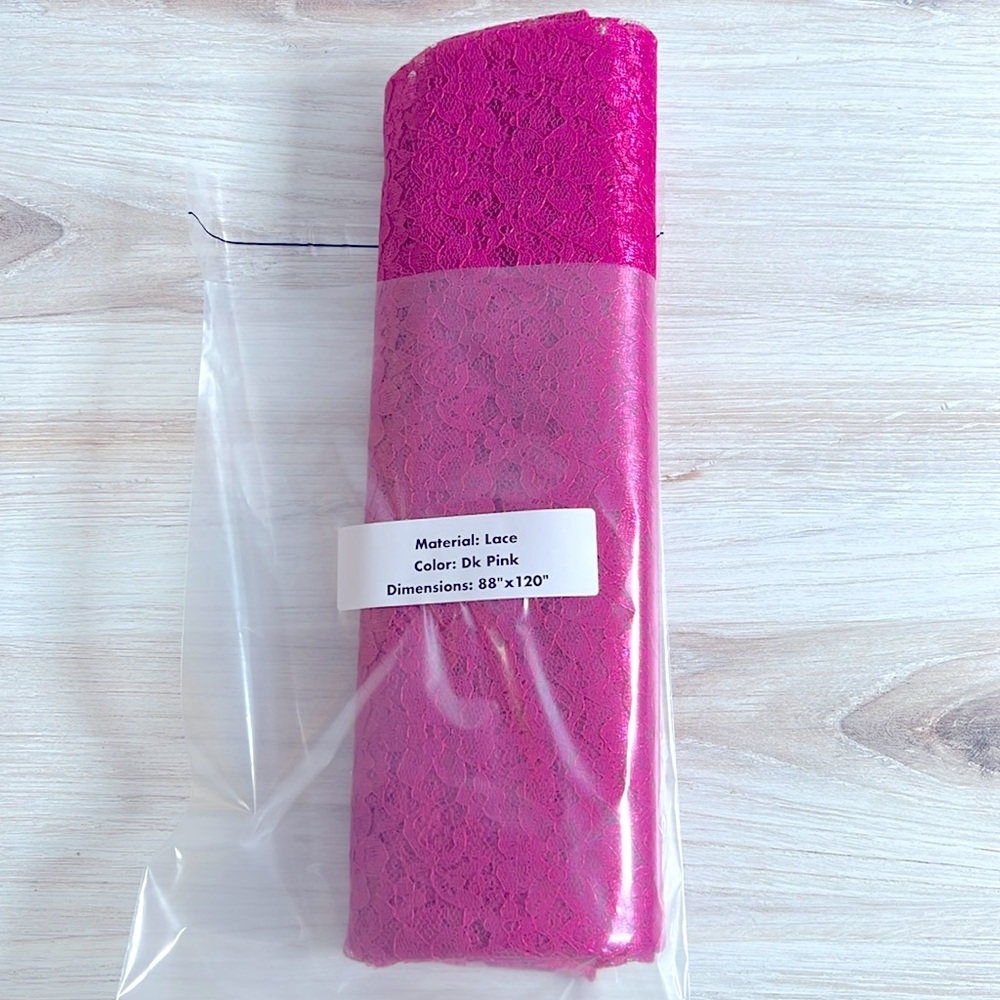 Fabric by the Yard Remnant Dark Pink Rachelle Lace